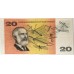 AUSTRALIA 1966 . TWENTY  20 DOLLAR BANKNOTE . MINOR ERROR . SCARCE